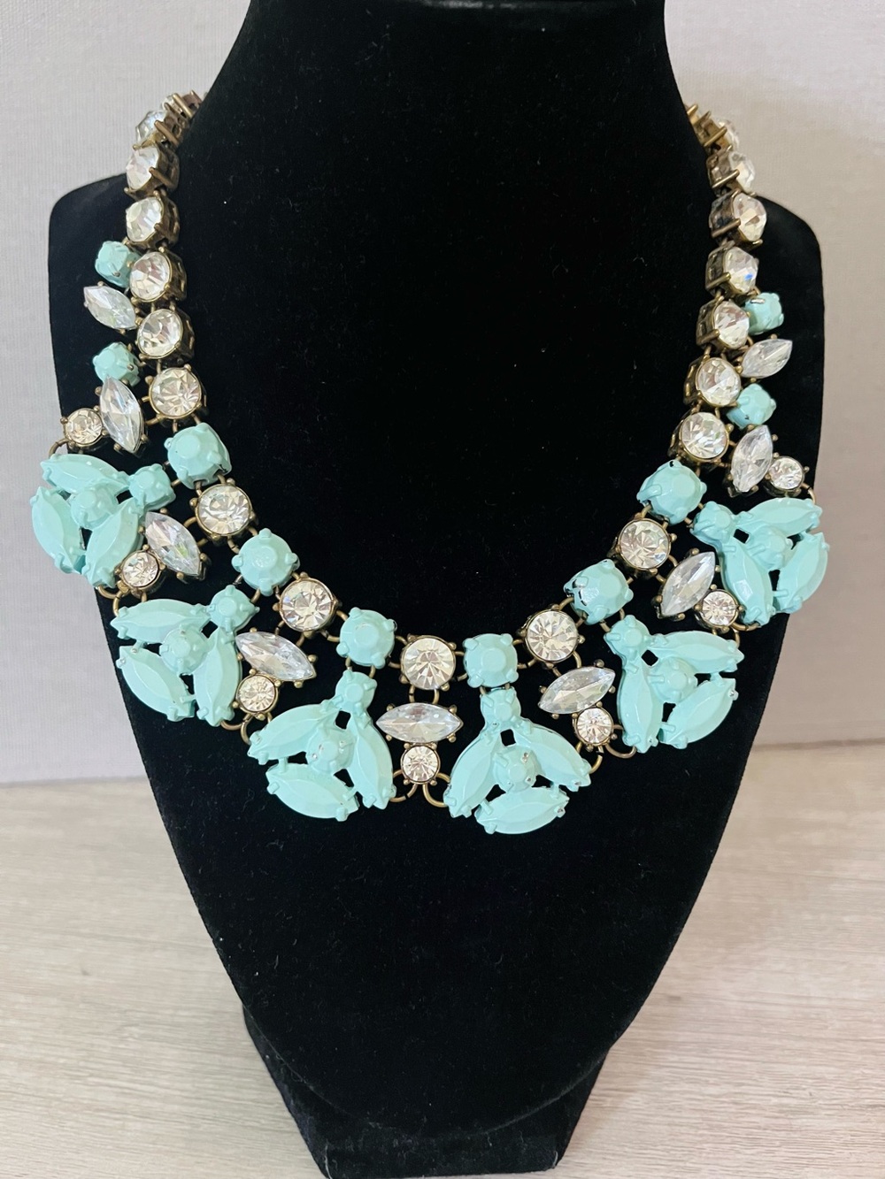 Sarah Templeman Camille Rhinestone and Enamel Bumblebee Statement Necklace